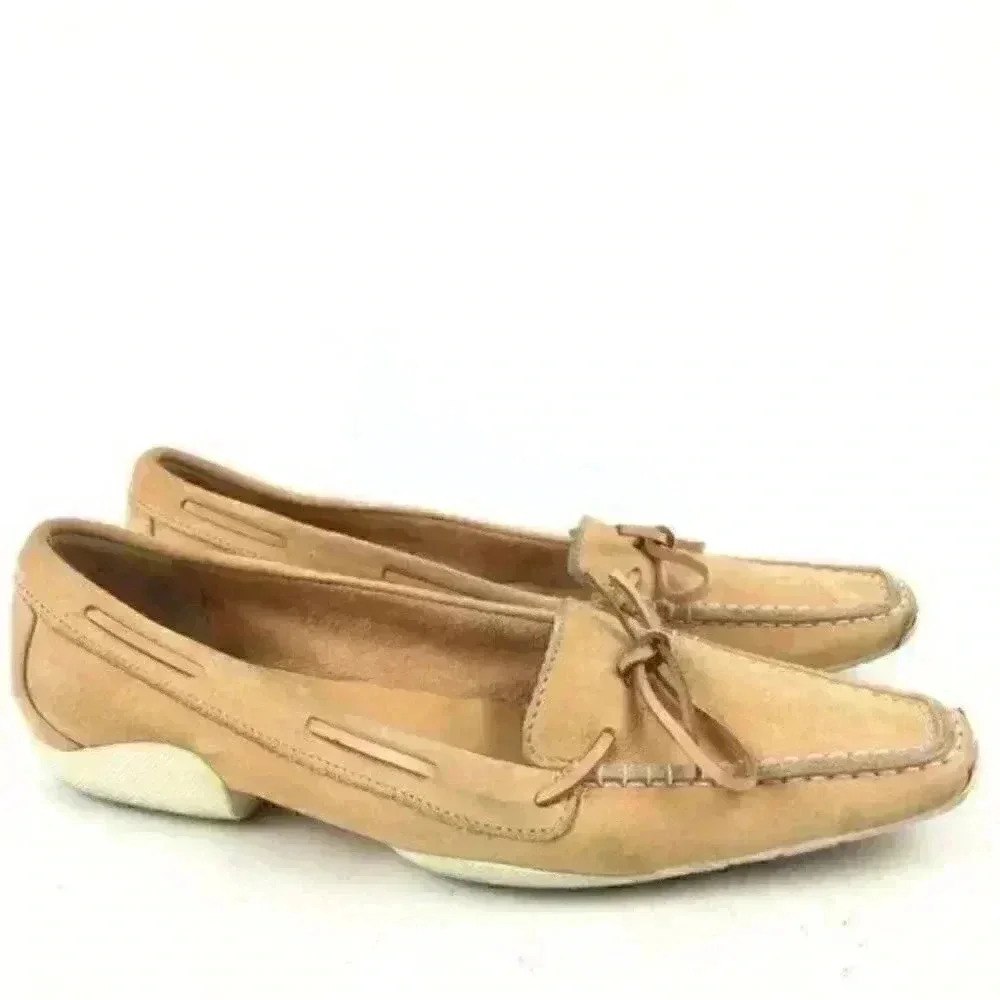Michael Kors Flat 5.5 Orange Italian Suede Driving